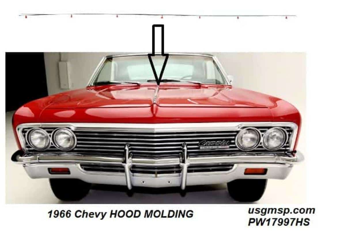 66 Chev Impala Hood Spear (fits Belair/ Caprice etc)